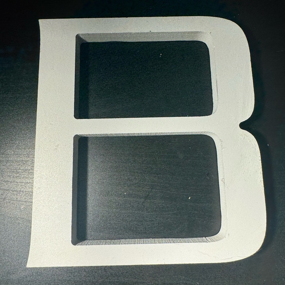 Letter B Wooden White Sign Decor